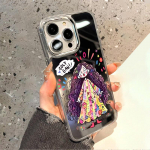 Mobiliųjų telefonų dėklai iPhone 11 13 XR 15 Pro Max 12 14 Pro Max Case iPhone 16 XS Max veidrodinis apsauginis dėklas Veidrodis i&scaron;skirtinis animacinis filmas, atsparus vandeniui iPhone 11 Pro Max sidabras