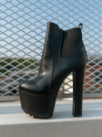 16CM Storio Auk&scaron;to Kulno Batai Moteri&scaron;ki Platforminiai Elastingos Juostos &Scaron;oniniu Užtrauktuku Chelsea Batai Juodi Auliukiniai Batai Zapatos Para Mujeres 39 gray