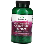 Gliukozamino Chondroitino MSM Kompleksas, Glucosamine Chondroitin & MSM Didžiausio Stiprumo, Swanson 240tab (03280002) 240tab