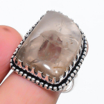 Natural Golden Rutile Gemstone 925 Sterling Silver Jewelry Ring Size 9 j4l06