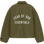 Fear of God Essentials Tekstūruotas Nailoninis Trucker Striukė Karinė Vyri&scaron;ka Vir&scaron;utinė Apranga Žalia 202BT246385F XS white