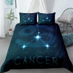 Vandenio Zodiako Ženklo Patalių Komplektas Karali&scaron;ko Dydžio Karalienės Dydžio Dvigulis Pilno Dydžio Viengulis Dydis Antklodės Užvalkalas Pagalvės Užvalkalas Patalių Komplektas AU King(240x210cm)