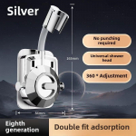 Vonios du&scaron;o sistema Sieninis du&scaron;o galvutės laikiklis, Reguliuojamo kampo du&scaron;o galvutės laikiklis, Montavimas be gręžimo, Tvirtinamas prie sienos One size