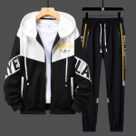 Dizainerio sportiniai kostiumai, vyri&scaron;kos kelnės su gobtuvu, 2 dalių derantys komplektai, apranga, drabužiai vyrams, drabužiai, sportiniai kostiumai, megztiniai XXXXL juoda