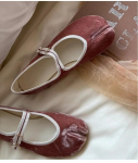 Madingi Tabi su skeltais pir&scaron;tais balerinos moterims Pavasaris Ruduo Aksominiai su sagties dirželiu Mary Jane Eleganti&scaron;ki Flaneliniai mink&scaron;ti moteri&scaron;ki loaferiai lolita 35 rožinė