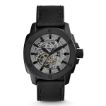 Fossil Modern Machine Automatinis Skeletas Pilkas Ciferblatas Juodo Plieno Dirželis Vyri&scaron;kas Laikrodis - ME3134