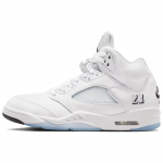 Air Jordan 5 Retro White Metallic 2026 Vyri&scaron;ki sportbačiai Metalinis-Sidabrinis Juodas HQ7978-103 43 white