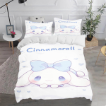 Cinnamoroll MINISO Sanrio Miegamojo Vaikų Patalynės Komplektas Antklodės Užvalkalas Comforte Karalienė Su Pagalvės Užvalkalu Kalėdinės Dovanos Namams EU Single(135*200cm)3pcs