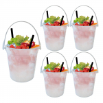Plastikiniai kokteilių kibirėliai gėrimams Puodelio vakarėlio idėjos 32oz Daugkartiniai pun&scaron;o dubenys Ledo kibirėlis Smoothie kibirėlis Pusiau permatomas