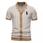 MINISO Polo Ralph Lauren Pavasario/Vasaros Arkliuko Siuvinėjimo Naujas Moteri&scaron;kas Trumpomis Rankovėmis Megztas Polo Dryžuotas Madingas Verslo Polo Mar&scaron;kinėlis S