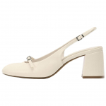 Zara Vintage apvalus priekis Sagtis Dekoras Atvira nugara Stambūs kulniukai 7cm Moteri&scaron;ki kulniukai Balti 12802510001 39