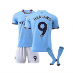 Manchester City 22-23 namų vaikų futbolo mar&scaron;kinėliai, #9 Haaland, 4-5 metai