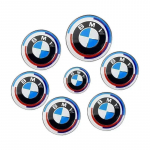 7 vnt. 82 mm 74 mm 45 mm Automobilio priekinio variklio dangčio ir galinio bagažinės emblemos ženklelis Logotipas Bmw E46 E39 E38 E90 E60 Z3 Z4 X3 X5 X6 F10 E93 4XL
