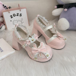 Japoni&scaron;ko stiliaus drugelio mazgo auk&scaron;takulnės platformos Lolita batai Saldūs moteri&scaron;ki Mary Jane batai &Scaron;irdelės sagčių dekoras Zapatos De Mujer 35