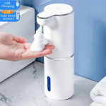 Putplasčio muilo dozatorius automatinis bekontaktis jutiklis USB i&scaron;manusis putų aparatas 300ml infraraudonųjų spindulių skysto muilo dozatorius pompa rankų dezinfekavimo priemonė