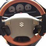 Suzuki Jimny 1999-2005 m. Automobilio Vairo Rato Dangtelis Rankomis Siūtas Atsparus Dilimui Pilkas Odinis Automobilio Interjeras Customized style3