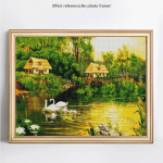 Visi&scaron;kai apvalios deimantinės mozaikos peizažas, 5D &bdquo;pasidaryk pats&ldquo; deimantų tapyba kra&scaron;tovaizdžio deimantų siuvinėjimas 20X30