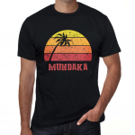 Vyri&scaron;kas vintažinis mar&scaron;kinėlis su grafika Mundaka saulėlydis Tamsiai juodas XS juoda
