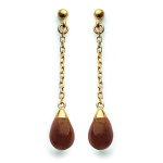 Les Tr&eacute;sors De Lily [C7247] - Boucles Plaqu&eacute; Or 'Unique' Marron dor&eacute; - 40x10 mm