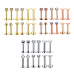 16G plieno lūpų juosta Labret žiedai Tragus Stud Piercing Jewelry Sidabras sidabras