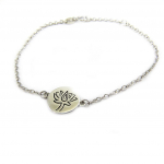 Les Tr&eacute;sors De Lily [G2768] - Bracelet Argent 'Nature' argent&eacute; (rhodi&eacute;) - 12 mm (lotus)
