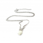 Les Tr&eacute;sors De Lily [I2592] - Collier Argent 'D&eacute;esse Opale' Blanc argent&eacute; (rhodi&eacute;) - 8x6 mm