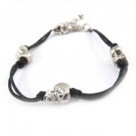 Les Tr&eacute;sors De Lily [J8651] - Bracelet cr&eacute;ateur 'T&ecirc;te de Mort' noir