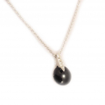 Altesse [L0956] - Collier Argent 'Sissi' noir (agate)