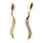 Les Tr&eacute;sors De Lily [M8998] - Boucles Plaqu&eacute; Or 'Sissi' blanc dor&eacute; - 25x3 mm