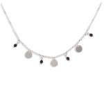 Les Tr&eacute;sors De Lily [Q4609] - Collier Argent 'Boho' noir argent&eacute; (rhodi&eacute;) - 6 mm