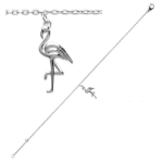 Les Tr&eacute;sors De Lily [Q4959] - Cha&icirc;ne Cheville Argent 'Flamant Rose' argent&eacute; (rhodi&eacute;) - 25 cm 16x8 mm sidabras