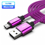 Mikro USB telefono laidas Android įkroviklio laidas Kabel Micro USB įkrovimo laidas skirtas Samsung S6 S7 Huawei OPPO Oneplus Xiaomi Redmi 5 Plus 7A 7 6 6A S2 1M rožinė