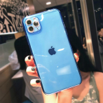 Neoninis fluorescencinis vienspalvis telefono dėklas, skirtas Apple iphone 16 15 13 12 11 Pro MAX 14 X XR XS 8 7 Plus mink&scaron;tas IMD dėklas Skaidrus telefono galinis dangtelis iPhone 11 geltona