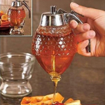Virtuvės sulčių sirupo talpyklos stiklainis, 200 ml permatomas medaus la&scaron;elių dozatorius skaidri