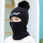 Moteri&scaron;kos kepurės Vilna Balaklava Veido Kaukė Kepurės Moteri&scaron;kos Beanie Dvejopo naudojimo kepurė Ausų apsaugos Megztos kepurės Žieminės skarelės kostiumai storina juoda