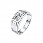 BagueRingen vyri&scaron;ki 925 sterlingų sidabro žiedo imitacijos 1 karato D COLOR Moissanite deimantų papuo&scaron;alų prabangūs žiedai, 7&ndash;12 dydžio 12 balta