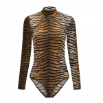 Moteri&scaron;ki leopardiniai kombinezonai rudeniniai vėžliai ilgomis rankovėmis Bodycon liesi kombinezonai kombinezonai moteri&scaron;ki seksualūs klubo drabužiai M