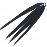 MERISIHAIR sintetinio pluo&scaron;to ilgas apvyniojimas aplink juodą pynę suri&scaron;imo uodegos ilgintuvai su gumine juostele Ombre ruda pilka, pasidaryk pats. 65 cm