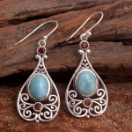 Larimaro auskarai. Rankų darbo papuo&scaron;alai, dovanos jai, papuo&scaron;alai i&scaron; brangakmenių, kabantys auskarai, sidabriniai papuo&scaron;alai