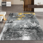 Modernus pilkas abstraktus kilimas svetainei ir koridoriui 150x240cm 1pcs