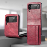 Kortelių dėklas Piniginė Odinis dėklas Samsung Galaxy Z Flip 3 Flip4 5g Flip 4 Flip3 neslystantis matinis paprastas telefono dangtelis for samsung z flip 3 raudona