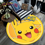 Svetainės kilimas Pikachu Animacinių filmų Pokemon 3D apvalūs kilimėliai kavos staleliui Namuose Vaikų grindų kilimėlis Dengiamas neslystantis kilimėlis 120cm