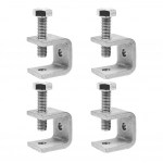 Sidabrinės spalvos C spaustuko žandikaulis nerūdijančio plieno stalo laikiklis 0-20mm 4Pcs