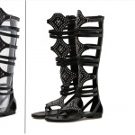 Roman Peep -Toe Moteri&scaron;kos basutės Vasaros sandalai Gladiator Sandalai auk&scaron;tai auk&scaron;tai plok&scaron;čios basutės Madingos kniedės Moteri&scaron;kos Seksualios basutės 39 &scaron;alta juoda spalva