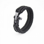 JIUJIU i&scaron;gyvenimo virvė Paracord apyrankė lauko kempingo žygiams plieninė sagtis 9 inches 23cm juoda