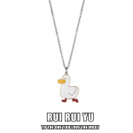 RUI RUI YU Come on Little White Duck Mielas animacinių filmų karoliai pora Paprastas laukinis megztinis Megztinis Asmenybės papuo&scaron;alai 1 PCS