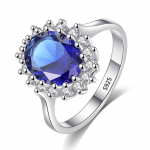 Princesės kirpimo 3,2 ct sukurtas mėlynasis safyras žiedas originalus 925 sidabras pakabukai sužadėtuvių papuo&scaron;alas žiedai 6