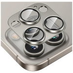 Prabangus metalinis grūdinto stiklo fotoaparato objektyvo apsauginis plėvelės dangtelis iPhone 16 15 14 Plus 13 12 Mini 11 Pro Max Plus telefonui For iPhone 15 Pro Max pilka