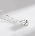 Naujas 2 karatų tikro moisanito pakabukas su grandinėle moterims, auk&scaron;čiausios kokybės S925 prabos sidabro smulkūs papuo&scaron;alai, i&scaron;laiko deimanto testą 1 Carat Moissanite