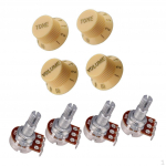 Bosinės gitaros potenciometras 25K 18mm valdymo rankenėlės priedų rinkinys